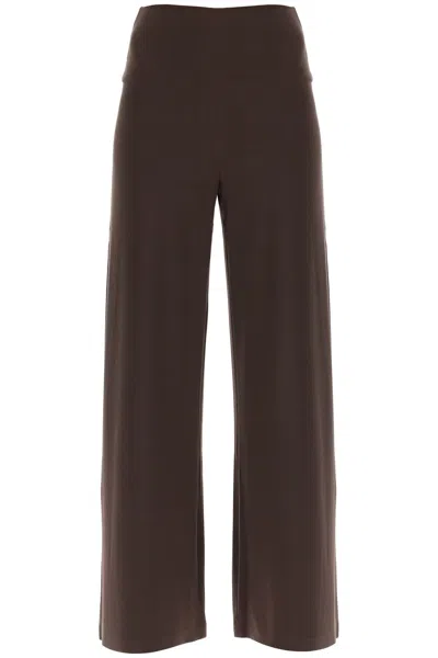 Norma Kamali Stretch-jersey Straight-leg Pants In Brown