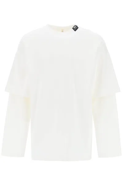 Oamc Long-sleeved Layered T-shirt In White
