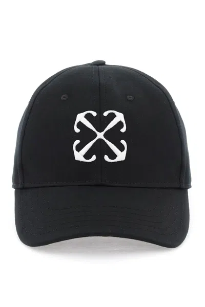 Off-white Baseball Cap With Embroidery In Black