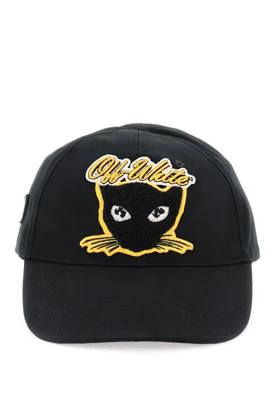 Off-white Cat Varsity Baseball Cap In Black