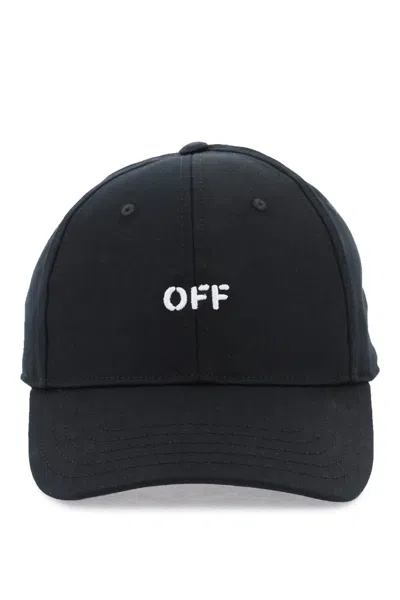 Off-white Baseball Cap With Logo In Black