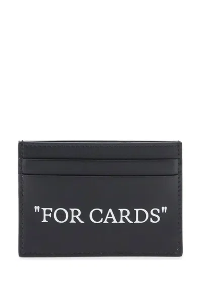 Off-white Bookish Card Holder With Lettering In Black
