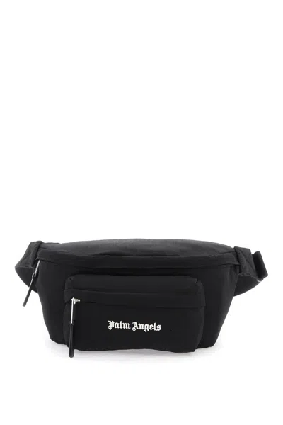 Palm Angels Canvas Waist Bag With Embroidered Logo. In Black