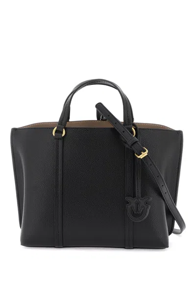 Pinko Carrie Tote Bag Black In Black-antique Gold
