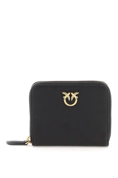 Pinko Leather Zip-around Wallet In Black