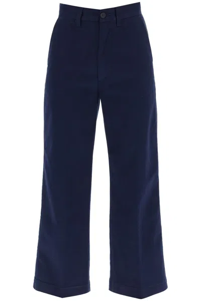 Polo Ralph Lauren Wide Leg Chino Trousers In Blue