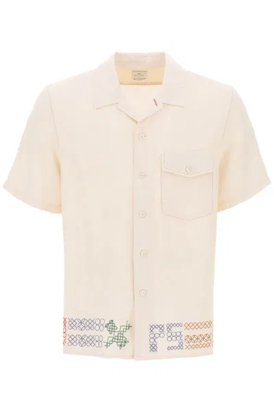 Ps By Paul Smith Camicia Bowling Con Ricami A Punto Croce In Mixed Colours
