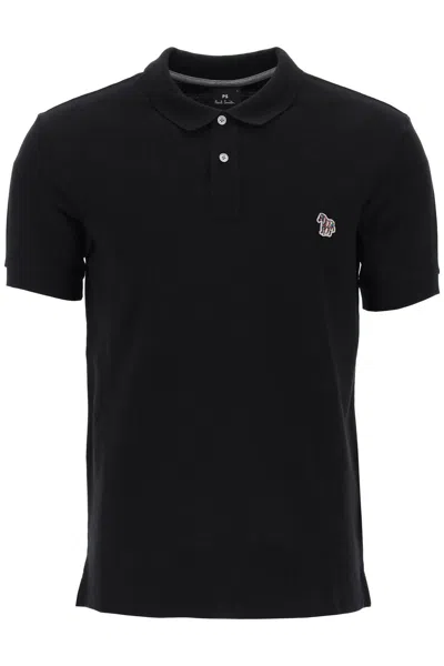 Ps By Paul Smith Slim Fit Polo Shirt In Organic Cotton In Black