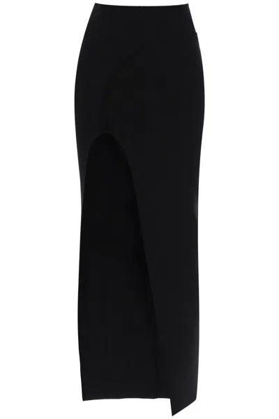 Rick Owens 'theresa' Long Skirt With Slit In Black
