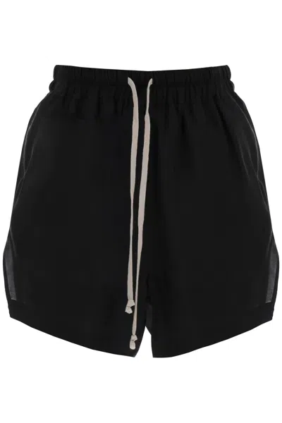 Rick Owens Sporty Shorts In Cupro In Black