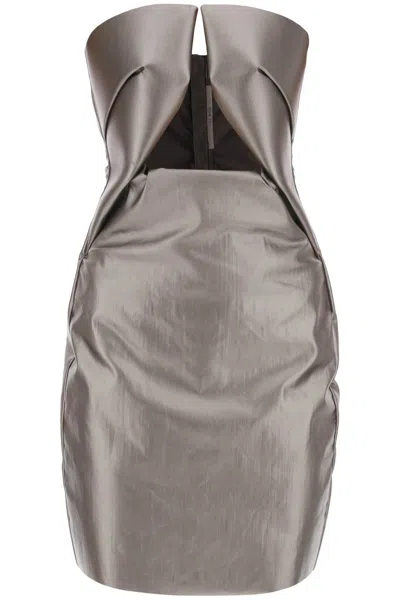 Rick Owens Prong Mini Dress In Grey