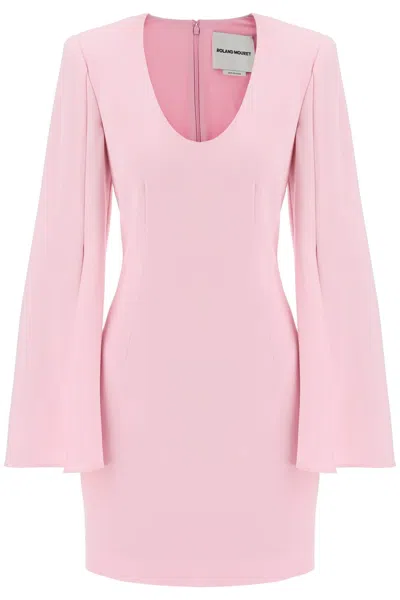 Roland Mouret "mini Dress With Cape Sleeves" In Pink