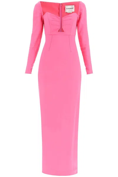 Roland Mouret Maxi Pencil Dress With Cut Outs In Multi-colored