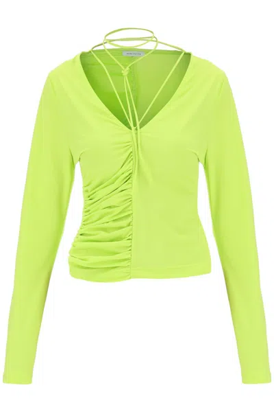 Saks Potts Buta Stretch Jersey Blouse In Fluo