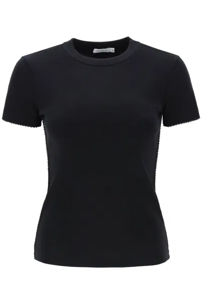 Saks Potts Uma T-shirt With Picot Details In Black