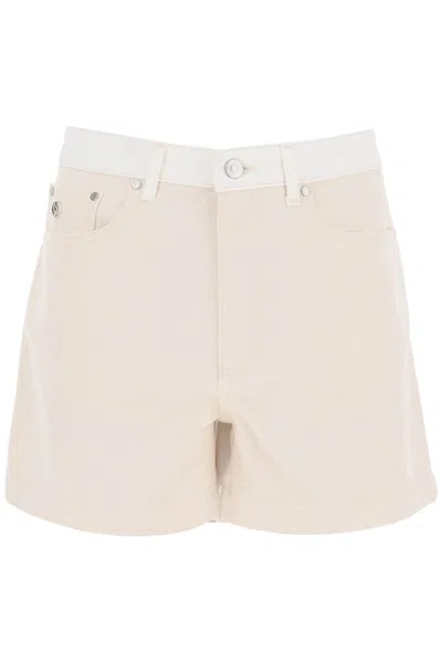 Stella Mccartney Banana Denim Shorts In Mixed Colours