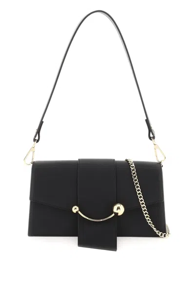 Strathberry 'mini Crescent' Leather Bag In Black