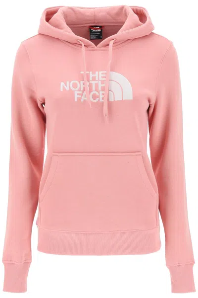 The North Face Logo Printed Drawstring Hoodie In Pink