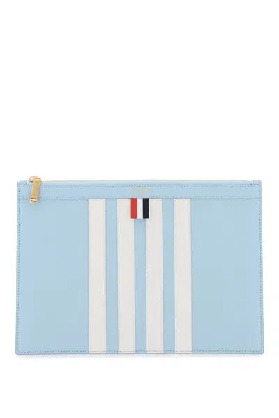 Thom Browne 4-bar Pouch In Light Blue