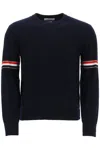 Thom Browne Tricolour Detail Sweater In Blue