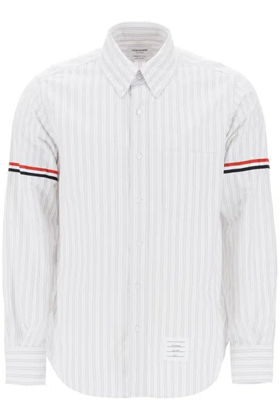 Thom Browne Striped Oxford Shirt In Mixed Colours