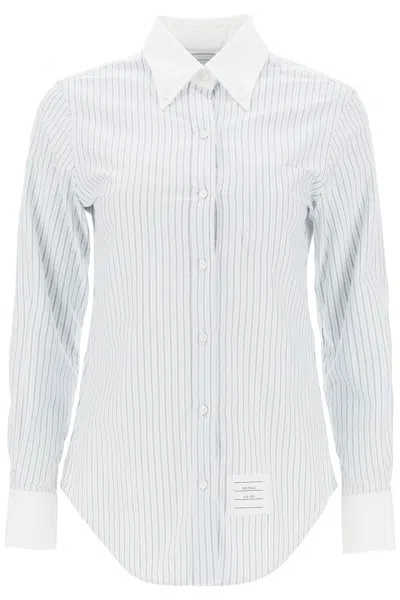 Thom Browne Striped Oxford Shirt In Mixed Colours