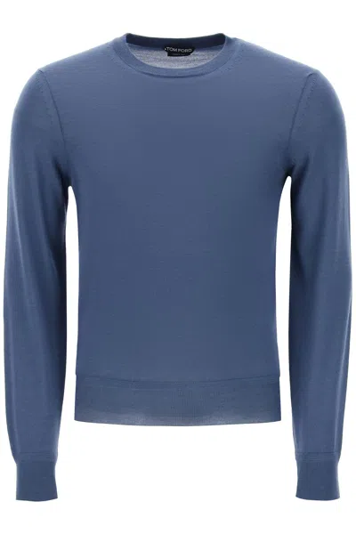 Tom Ford Light Silk-cashmere Sweater In Blue