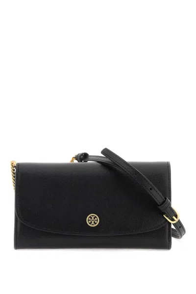 Tory Burch Mini Robinson Shoulder Bag With Strap In Black