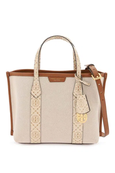 Tory Burch Small Canvas Perry Shopping Bag In Animal Print