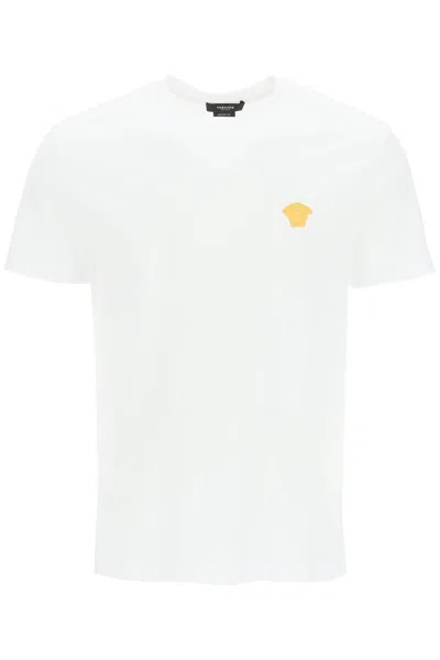 Versace Medusa Embroidered T-shirt Men In White