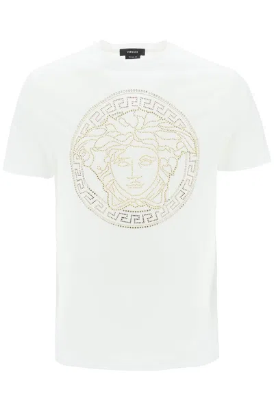 Versace Medusa-studded Taylor Fit T-shirt In White