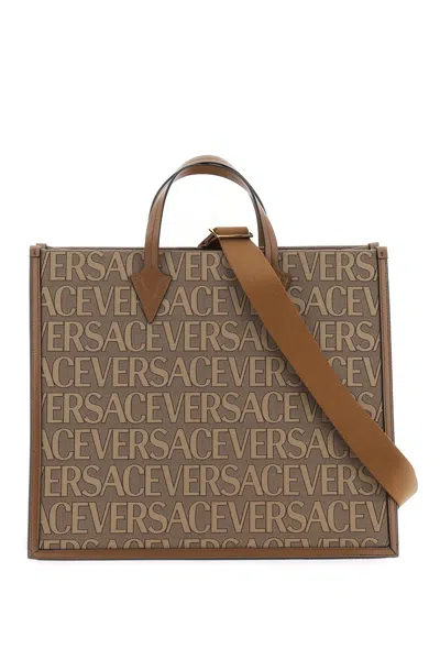 Versace Allover Shopper Bag In Mixed Colours