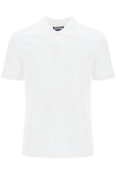 Vilebrequin Logo Embroidery Polo Shirt In Cotton In White