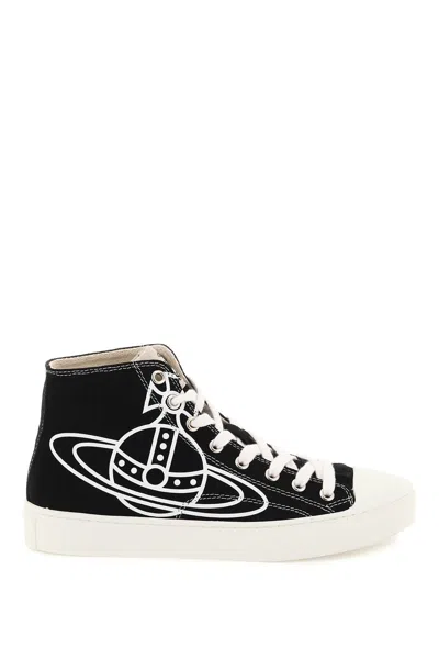 Vivienne Westwood Plimsoll High Top Sneakers In Black