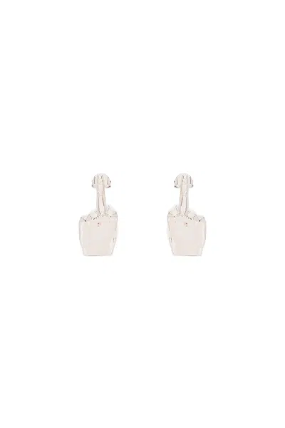 Y/project Y Project Mini Fuck U Earrings In Silver