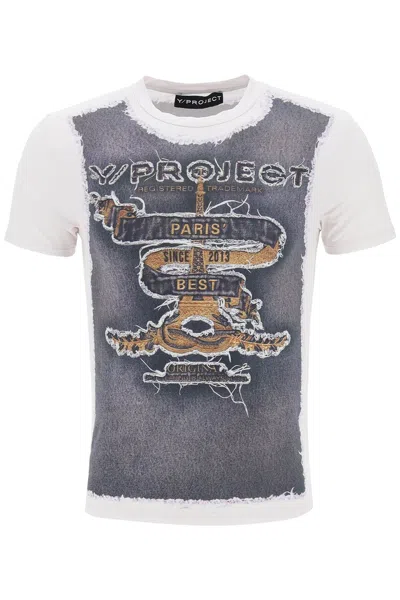 Y/project Contrasting-detail Short-sleeve T-shirt In Multi-colored