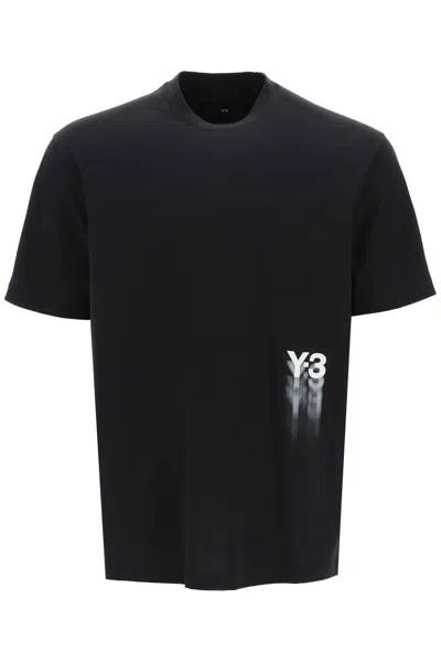 Y-3 T-shirt With Gradient Logo Print In Black