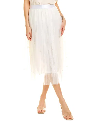 Eva Franco Lila Pearl Tulle Skirt In White