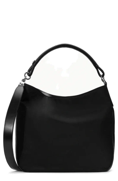 Staud Perry Leather Shoulder Bag In Black