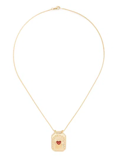 Marie Lichtenberg 18kt Yellow Gold Heart Scapular Diamond Necklace