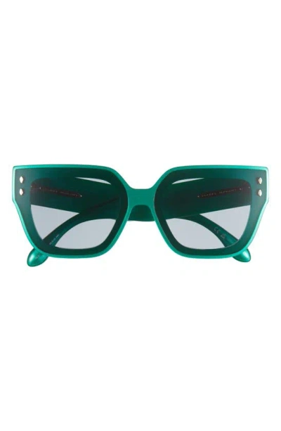 Isabel Marant 65mm Oversize Square Sunglasses In Pearled Green Grey