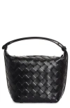 Bottega Veneta Candy Wallace Leather Shoulder Bag In Black-gold