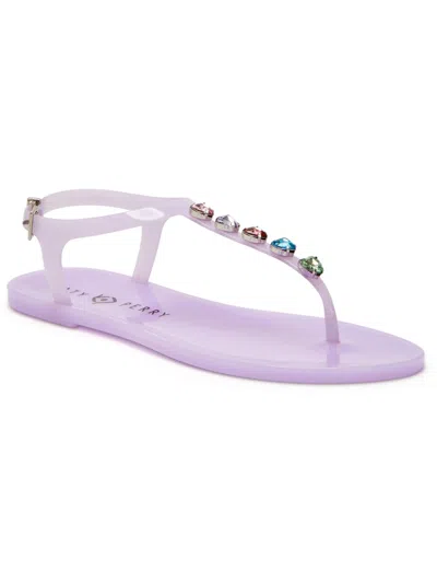 Katy Perry The Geli Stud Womens Rhinestone Jelly Slingback Sandals In Purple
