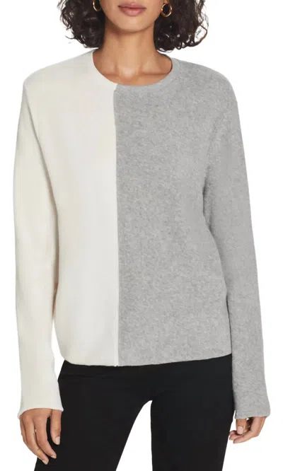 Goldie Tees Colorblock Sweatshirt In Grey/white