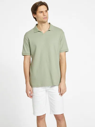 Guess Factory Miles Jacquard Polo Shirt In Green