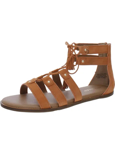 Aerosoles Lottery Womens Leather Lace Up Gladiator Sandals In Brown