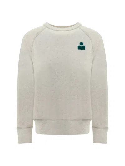Marant Etoile Milla Sweatshirt In Ecru/emerald
