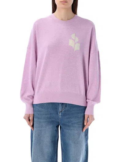 Marant Etoile Marisans Intarsia Cotton And Wool-blend Sweater In Lilac