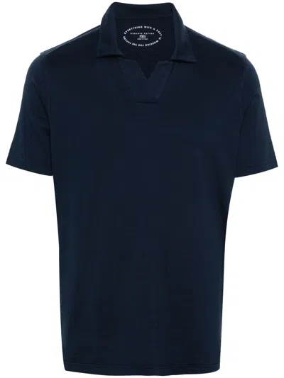 Fedeli Cotton Polo Shirt In 蓝色