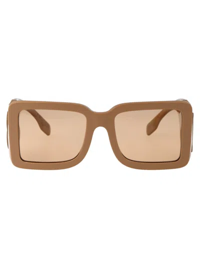 Burberry Eyewear Square Frame Sunglasses In 399073 Beige